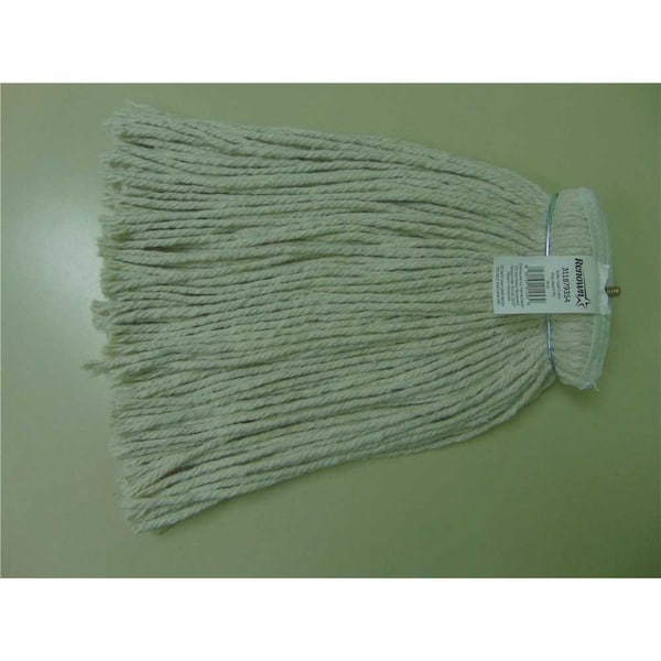 Renown 16 oz. 4-Ply Natural Cotton Metal Screw Type Headband Cut End Mop Head, 6PK CM-22016BKHP - main